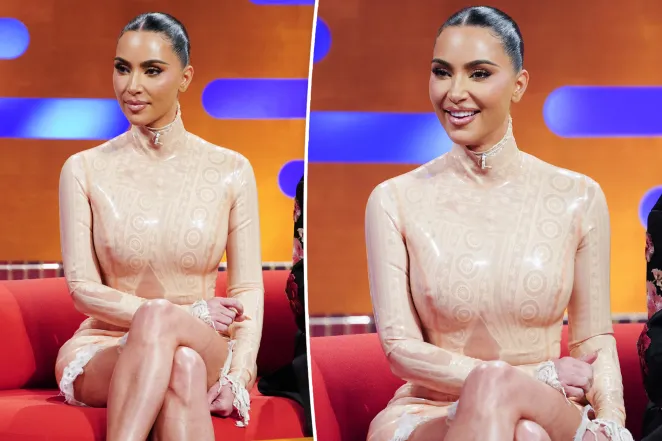 Kim Kardashian shows off her curves in latex and lace on 'Graham Norton Show'