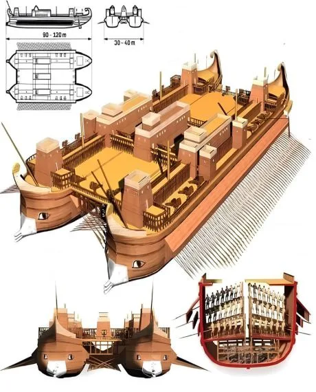 This extraordinary catamaran ship so colossal it dwarfed even the grandest galleys of its time.